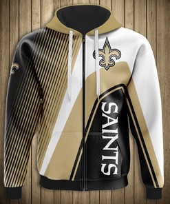 New Orleans Saints 3D Zip Hoodie Pullover Nfl, All Over Print Zip Up Hoodie Men