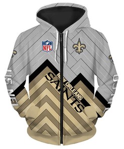 New Orleans Saints 3D Zip Up Hoodie Pullover, Custom All Over Print Hoodie, Size S-5Xl