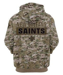 New Orleans Saints Army Graphic 3D All Over Print Zip Up Hoodie Gift For Fans