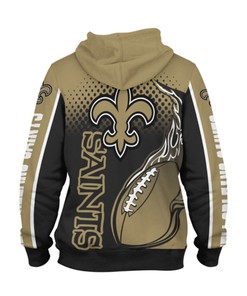New Orleans Saints Cute Flame Balls Graphic 3D All Over Print Hoodie Gifts For Fans, All Over Print Zip Up Hoodie Men