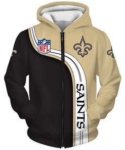 New Orleans Saints Cute Zip Hoodie Pullover 3D All Over Print Gifts For Fans, 3D Hoodies For Men Graphic