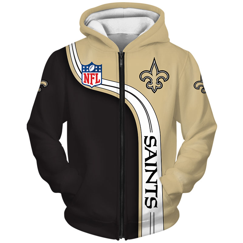 New Orleans Saints Cute Zip Hoodie Pullover 3D All Over Print Gifts For Fans, 3D Hoodies For Men Graphic