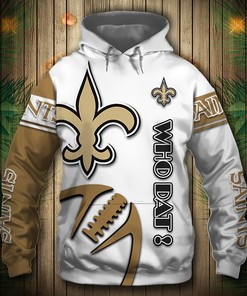 New Orleans Saints Graphic Balls 3D All Over Print Hoodie Zip Hoodie Pullover, 3D Hoodies For Men