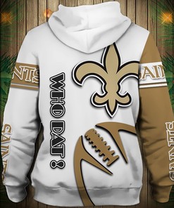 New Orleans Saints Graphic Balls 3D All Over Print Hoodie Zip Hoodie Pullover, 3D Hoodies For Men