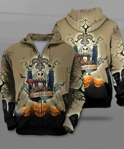 New Orleans Saints Halloween Costume 3D All Over Print Hoodie Jack Skellington Graphic Gifts For Fans
