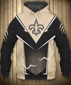 New Orleans Saints Lightning Graphic 3D All Over Print Hoodie Gifts For Fans