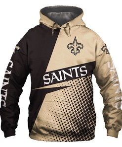 New Orleans Saints Long Sleeve 3D All Over Print Zip Up Hoodie For Fans