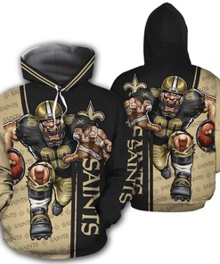 New Orleans Saints Mascot Design 3D All Over Print Hoodie Gift For Fans, Mens 3D Hoodies