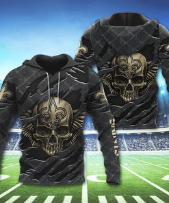 New Orleans Saints Skull 3D Hoodie - Great Gift For Fans