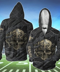 New Orleans Saints Skull 3D Hoodie - Great Gift For Fans