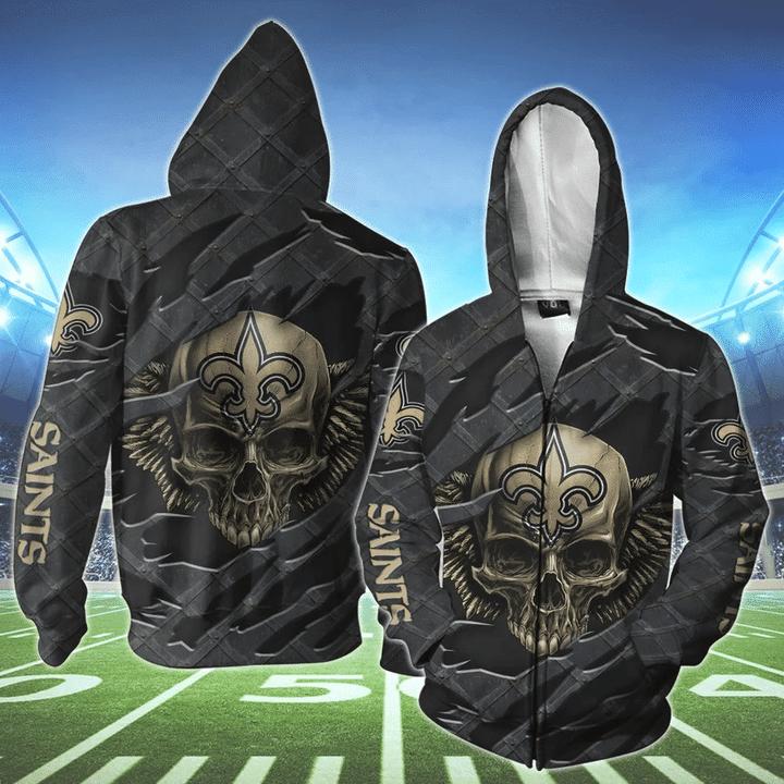 New Orleans Saints Skull 3D Hoodie - Great Gift For Fans