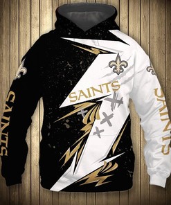 New Orleans Saints Thunder Graphic 3D All Over Print Hoodie Gifts For Fans