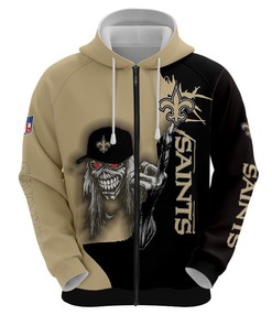 New Orleans Saints Ultra Death Graphic 3D All Over Print Hoodie Gift For Halloween, 3D Hoodies For Men Graphic