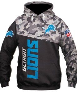 New Season Detroit Lions Military All Over Print 3D Zip Hoodie