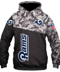 New Season Los Angeles Rams Military 3D Zip Hoodie Long Sleeve, Perfect Gift For Fans