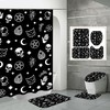 New Simple Skull Star Print Shower Curtain - Unique Bathroom Decor