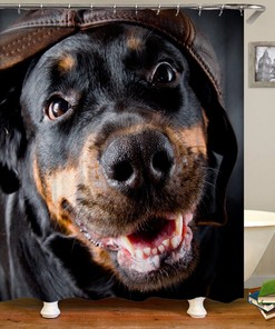 New Waterproof Dog Print Shower Curtain For Animal Lovers Bathroom Decor