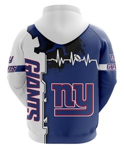 New York Giants 3D All Over Print Zip Up Hoodie For Nfl Fans, Gifts For Men