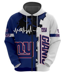 New York Giants 3D All Over Print Zip Up Hoodie For Nfl Fans, Gifts For Men