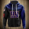 New York Giants 3D Skull All Over Print Hoodie Pullover Zip Hoodie For Fans, Custom 3D Hoodies