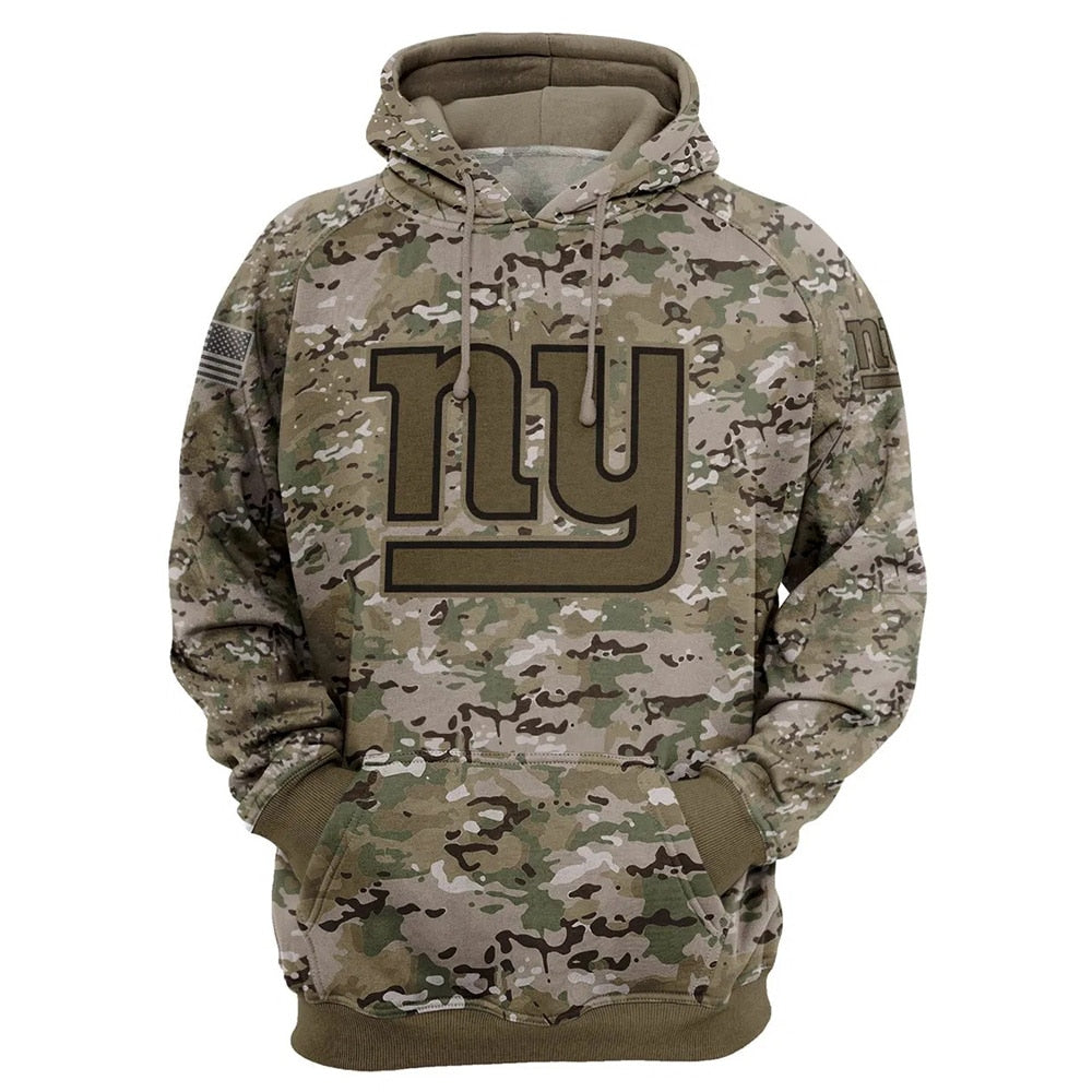 New York Giants Camo Hoodie 3D Printed Custom All Over Print Hoodie