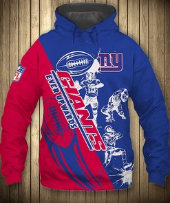 New York Giants Cartoon Player Cute All Over Print Zip Up Hoodie Men