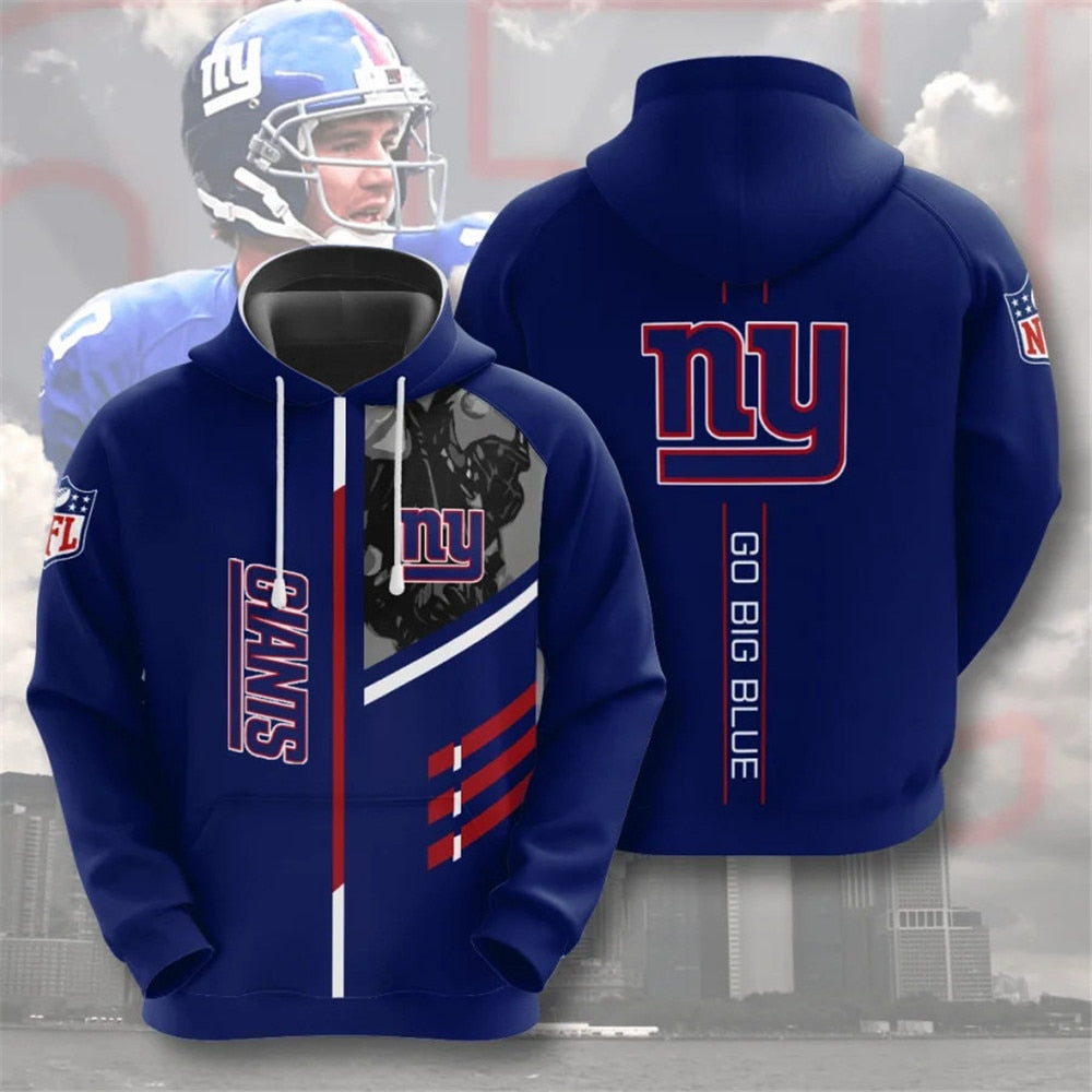 New York Giants Hoodie 3D Skull Place On Hand Custom All Over Print Hoodies
