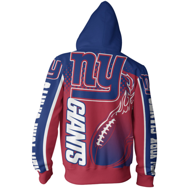 New York Giants Hoodie 3D Zip Hoodie Death Smoke All Over Print Hoodies For Women