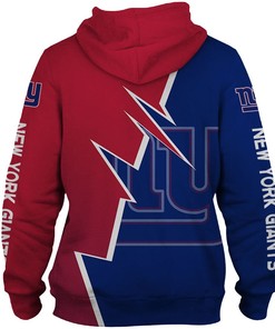 New York Giants Hoodie Zigzag Graphic Zip Hoodie Gifts For Men