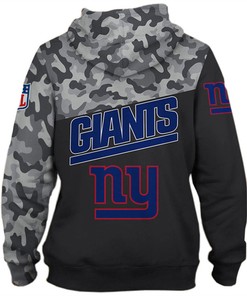 New York Giants Military Hoodie All Over Print 3D Zip Hoodie Long Sleeve Gifts For Father Day