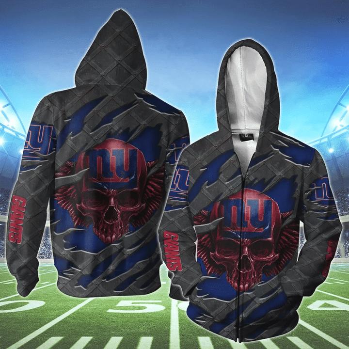 New York Giants Skull 3D Hoodie - Perfect Gift For Fans