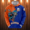 New York Islanders All Over Print Zip Up Hoodie Men 3D Cartoon Graphic Zip Hoodie For Fan