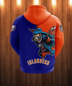 New York Islanders All Over Print Zip Up Hoodie Men 3D Cartoon Graphic Zip Hoodie For Fan