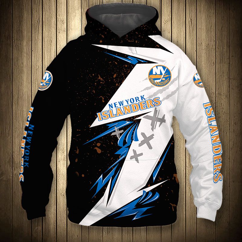 New York Islanders Hoodie 3D Thunder Design All Over Print Pullover Nhl