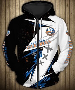 New York Islanders Hoodie 3D Thunder Design All Over Print Pullover Nhl