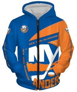 New York Islanders Hoodie 3D Zip Hoodie Gift For Fans With All Over Print