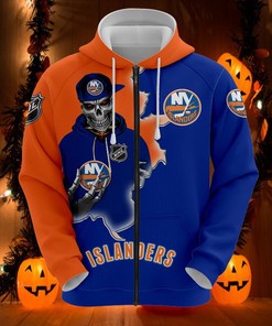 New York Islanders Skull Hoodie 3D Gifts For Fans With All Over Print