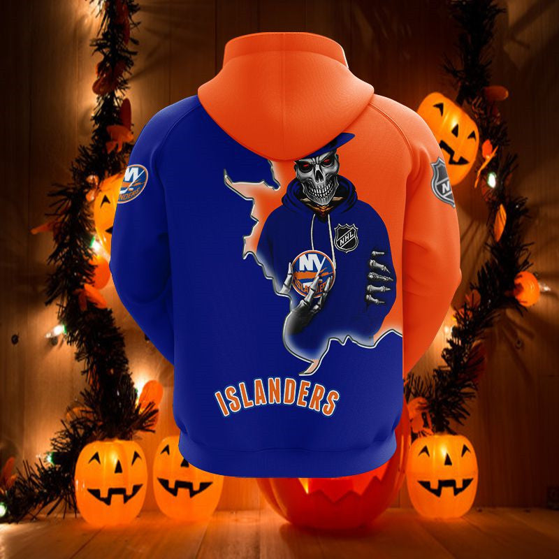 New York Islanders Skull Hoodie 3D Gifts For Fans With All Over Print
