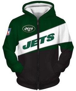 New York Jets All Over Print Zip Hoodie 3 Lines Graphic Custom All Over Print Hoodies