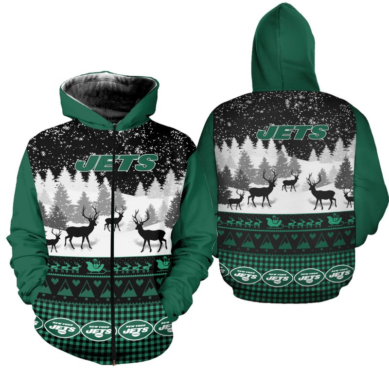 New York Jets Custom All Over Print Hoodie Graphic Balls Zip Hoodie Pullover