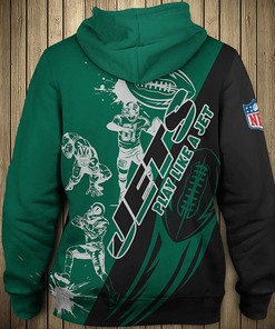 New York Jets Hoodie Cartoon Player Cute All Over Print Zip Up Hoodie Men With All Over Print