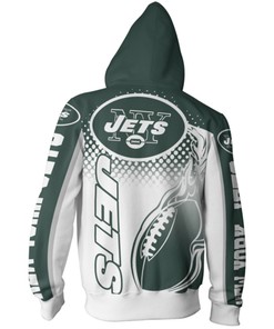 New York Jets Hoodie Death Smoke Graphic 3D Hoodies With Zippers Gifts For Men