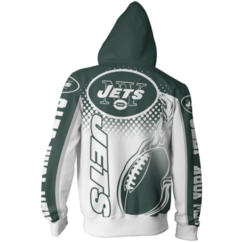 New York Jets Hoodie Death Smoke Graphic 3D Hoodies With Zippers Gifts For Men