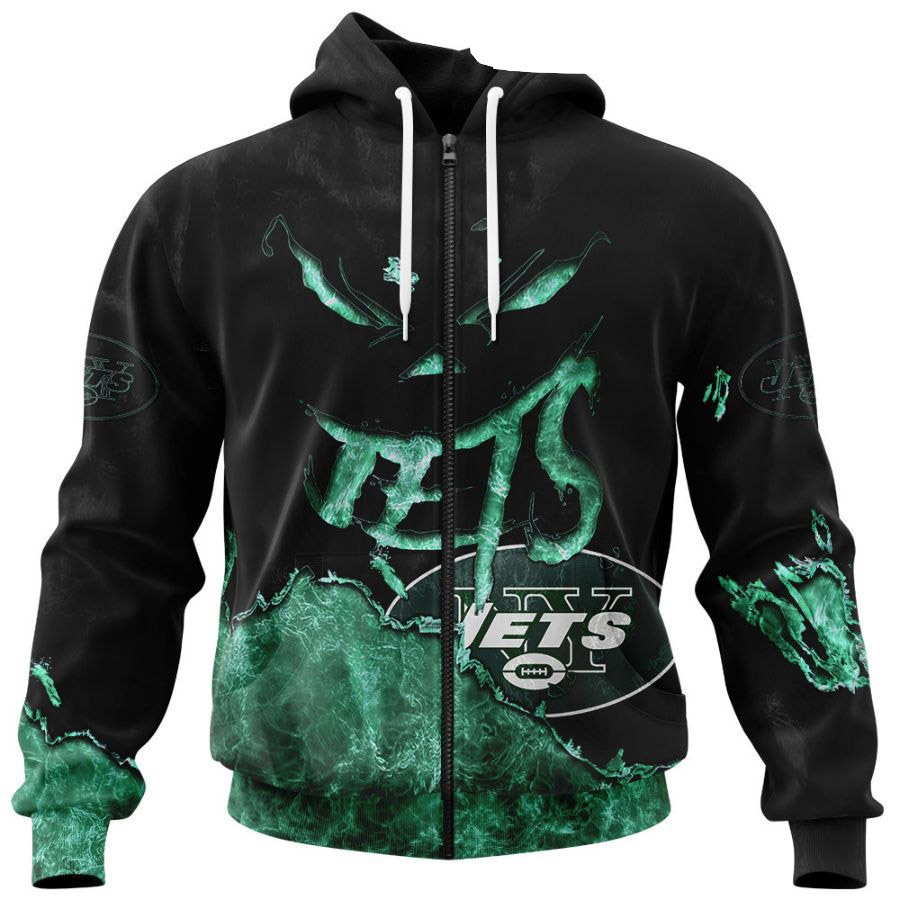 New York Jets Hoodie Devil Eyes 3D Graphic Custom All Over Print Hoodie