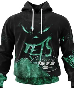 New York Jets Hoodie Devil Eyes 3D Graphic Custom All Over Print Hoodie