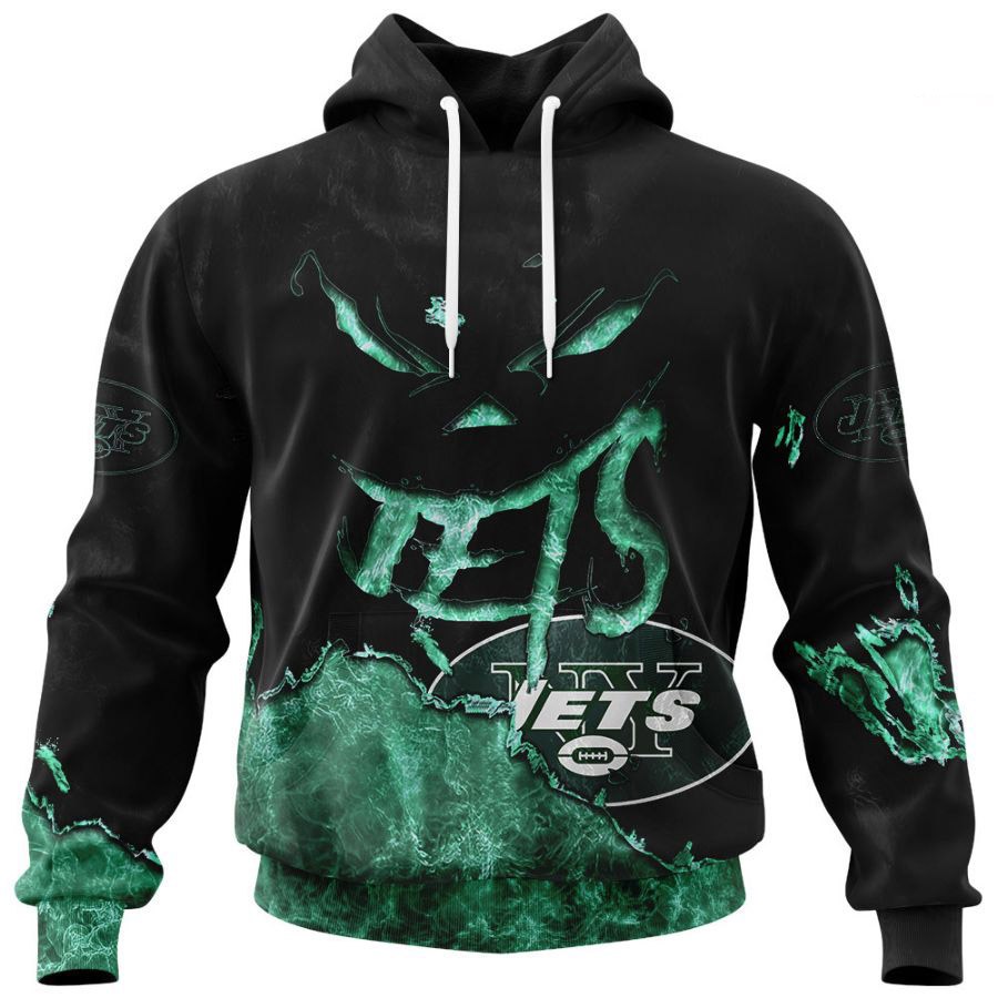 New York Jets Hoodie Devil Eyes 3D Graphic Custom All Over Print Hoodie