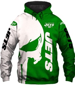 New York Jets Hoodie Skull Smoke Gifts For Fans Custom All Over Print Hoodie