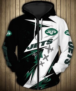 New York Jets Thunder Graphic Hoodie - All Over Print Hoodie For Fans