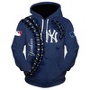 New York Yankees Hoodie - 3D Baseball All Over Print Hoodie Gift For Mlb Fans