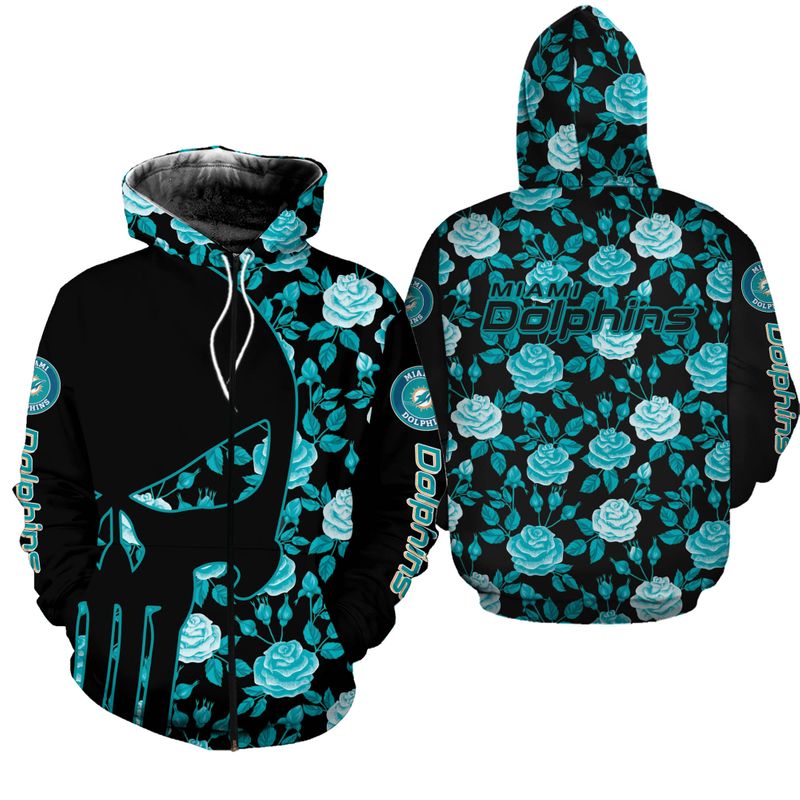 Nfl Miami Dolphins Limited Edition All Over 3D Floral Print Hoodie